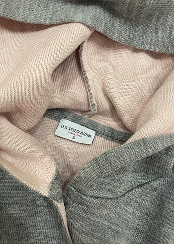 Düğmeli, Nakışlı Gri Kız Panço - Görsel 5