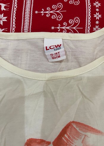 Kız Çocuk Beyaz Dantel Detaylı Baskılı Tişört - Görsel 4