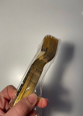 Parlak Altın Renkli  Çatal Seti - Görsel 3