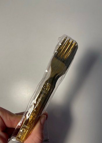 Parlak Altın Renkli  Çatal Seti - Görsel 2