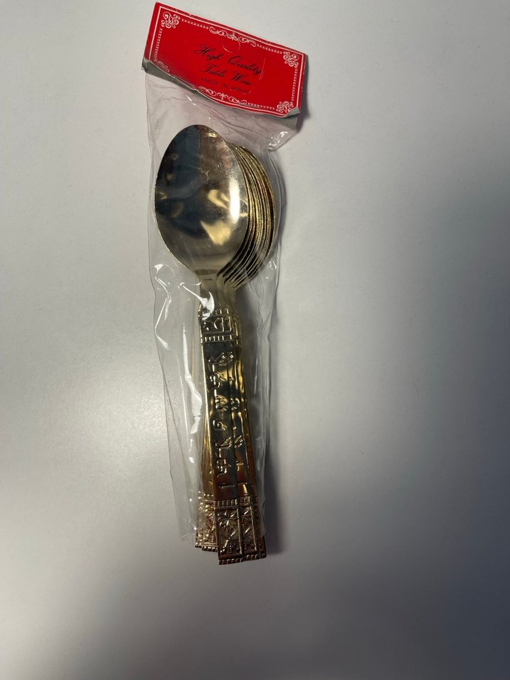 Parlak Altın Renkli Tatlı Kaşıkları Seti - Görsel 3