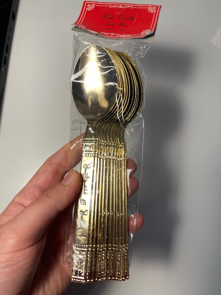 Parlak Altın Renkli Tatlı Kaşıkları Seti - Görsel 2