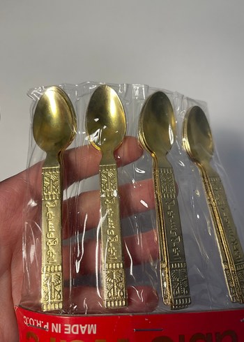 Parlak Altın Renkli 4'lü Kaşık Seti - Görsel 2