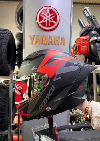 Renkli Baskılı SCOYCO Motosiklet Kaskı - Görsel 2