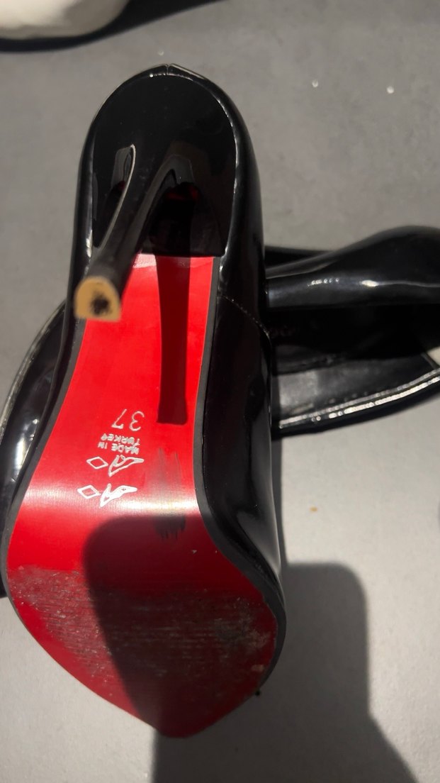 Siyah Rugan Stiletto Topuklu Kadın Ayakkabı - Görsel 3