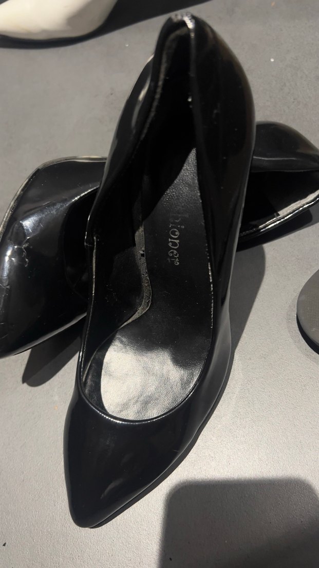 Siyah Rugan Stiletto Topuklu Kadın Ayakkabı - Görsel 2