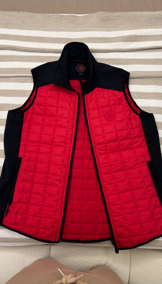 Erkek Kırmızı Yelek Fermuarlı Yüksek Yakalı - Görsel 2