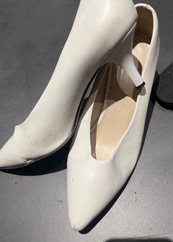 Beyaz İnce Topuklu Kadın Stiletto - Görsel 2