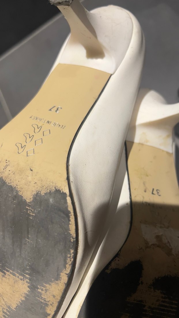 Beyaz İnce Topuklu Kadın Stiletto - Görsel 3