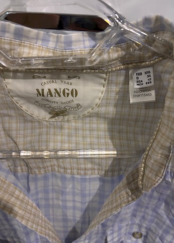 Mango Bej Pamuklu Uzun Kollu Gomlek
