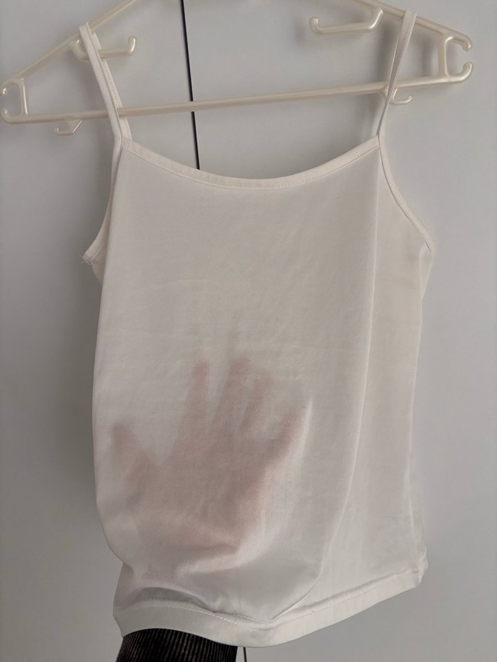 Transparan Beyaz İnce Askılı Mini Kadın Atlet - Görsel 2