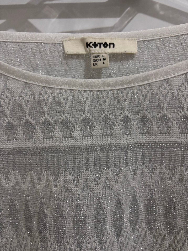 Beyaz Örgü Detaylı Kadın Bluz - Görsel 2