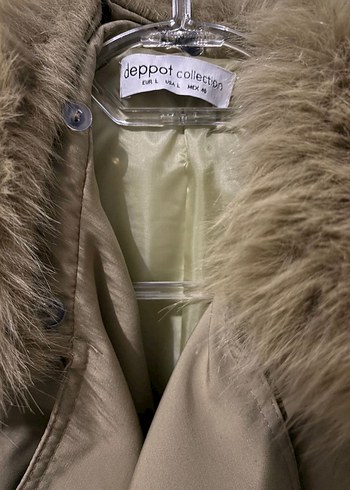 Bej Kürklü Midi Kadın Ceket - Görsel 2