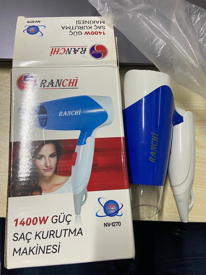 1400 W Ranchi Mavi Saç Kurutma Makinesi - Görsel 3