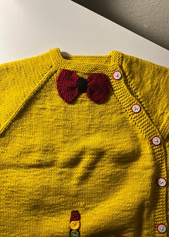 Sarı Erkek Çocuk Örgü Yelek - Görsel 2