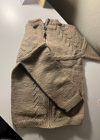 Bej Erkek Çocuk Bohem Örgü Hırka - Görsel 2