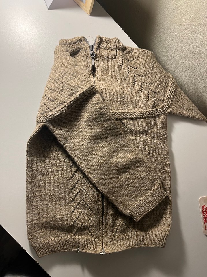 Bej Erkek Çocuk Bohem Örgü Hırka - Görsel 2