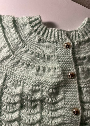 Kız Çocuk Gri Örgü Kolsuz Yelek - Görsel 2