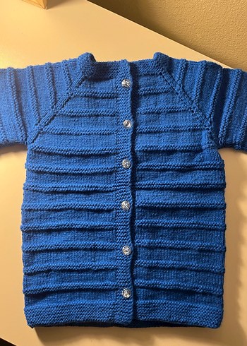 Erkek Çocuk Mavi Örgü Hırka - Görsel 3