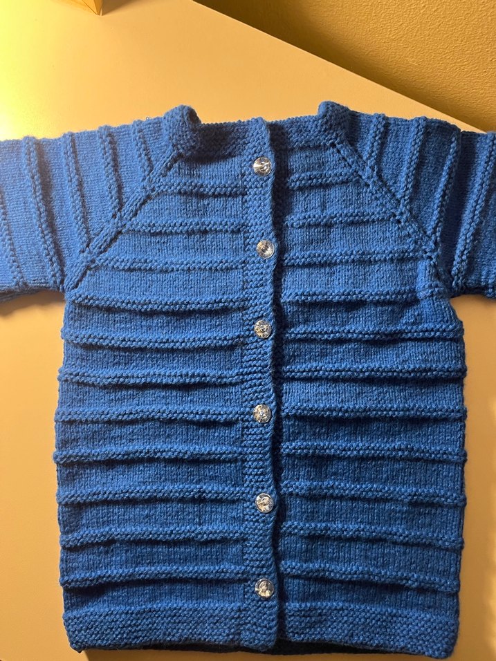 Erkek Çocuk Mavi Örgü Hırka - Görsel 2