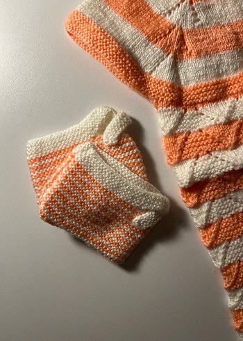 Turuncu Bohem Kız Çocuk Kolsuz Örgü Yelek Patik Takım - Görsel 3