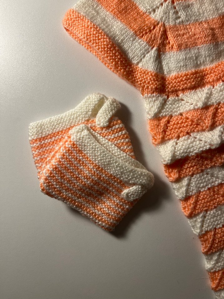 Turuncu Bohem Kız Çocuk Kolsuz Örgü Yelek Patik Takım - Görsel 3