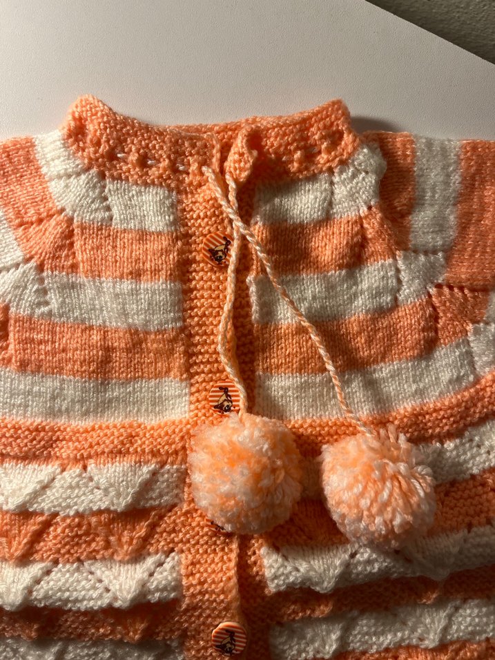 Turuncu Bohem Kız Çocuk Kolsuz Örgü Yelek Patik Takım - Görsel 2