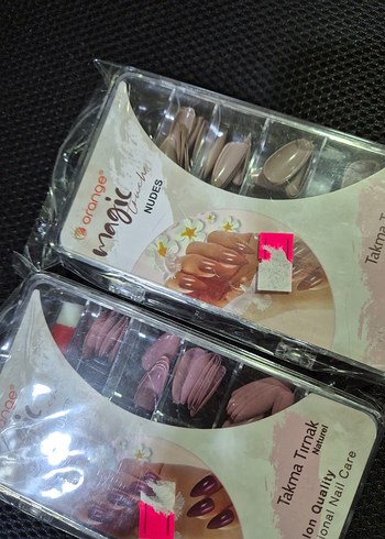 Turuncu Magic Takma Tırnak Seti - Pudra Pembe - Görsel 3