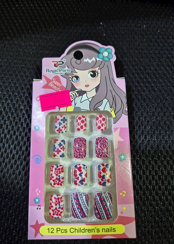 Çocuklar için 12 Parça Renkli Tırnak Süsü - Görsel 2