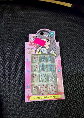 Çocuklar için 12 Parça Renkli Tırnak Süsü - Görsel 7