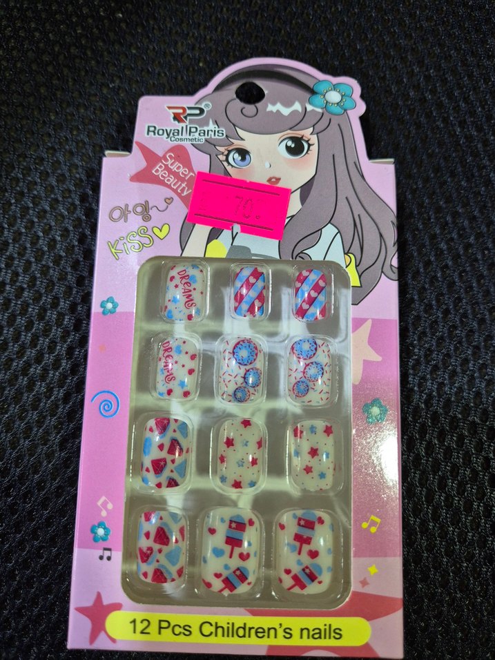 Çocuklar için 12 Parça Renkli Tırnak Süsü - Görsel 4