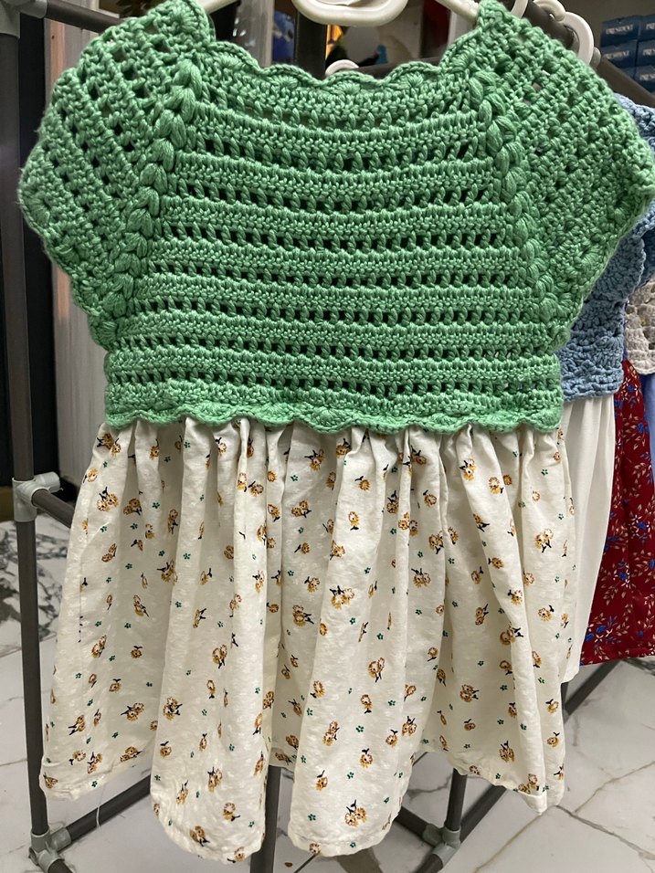 Kız Çocuk Örgü Bohem Elbise - Görsel 2