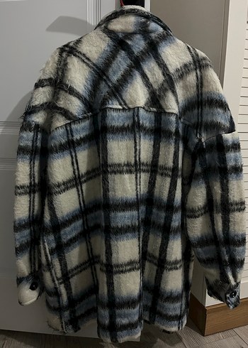 Gri Ekose Düğmeli Kadın Gömlek - Görsel 2