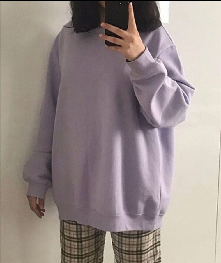 Kadın Mor Rahat Kesim Sweatshirt - Görsel 2