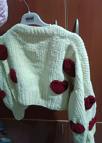 Nakışlı Beyaz Kadın Mini Hırka - Görsel 3