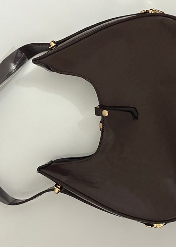 Kahverengi Deri Tokalı Kadın Çantası - Görsel 3