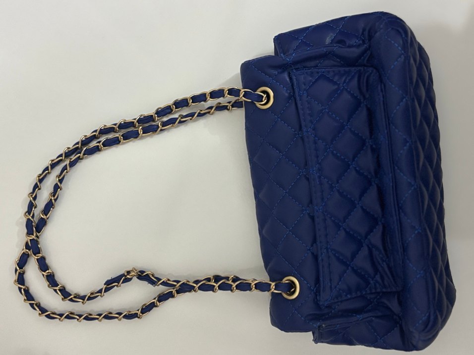 Zincir Detaylı Mavi Kadın Çanta - Görsel 3