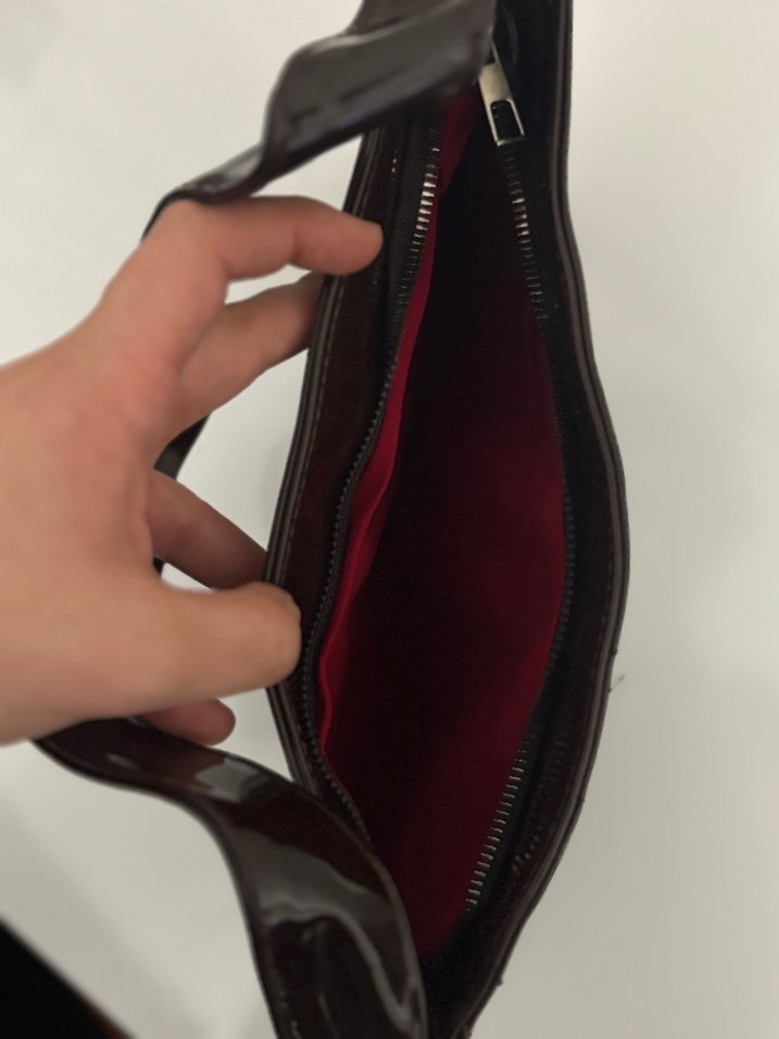 Parlak Kahverengi Deri Kadın Çanta - Görsel 2