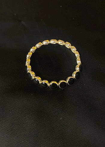 Zincir Detaylı Siyah Minimalist Bileklik - Görsel 2