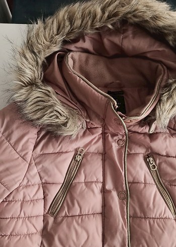 Kadın Pembe Kürklü Kışlık Mont - Görsel 4