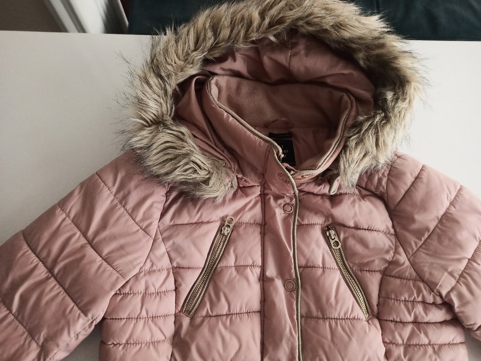 Kadın Pembe Kürklü Kışlık Mont - Görsel 4