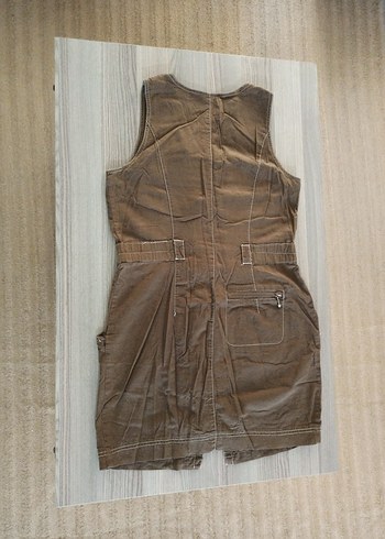 Kızlar için Fermuarlı Kahverengi elbise - Görsel 4