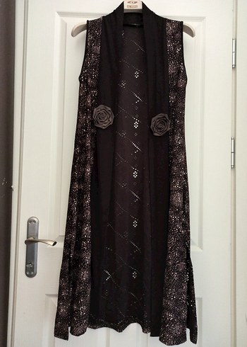 Uzun Kahverengi Gotik Kadın Elbise - Görsel 4