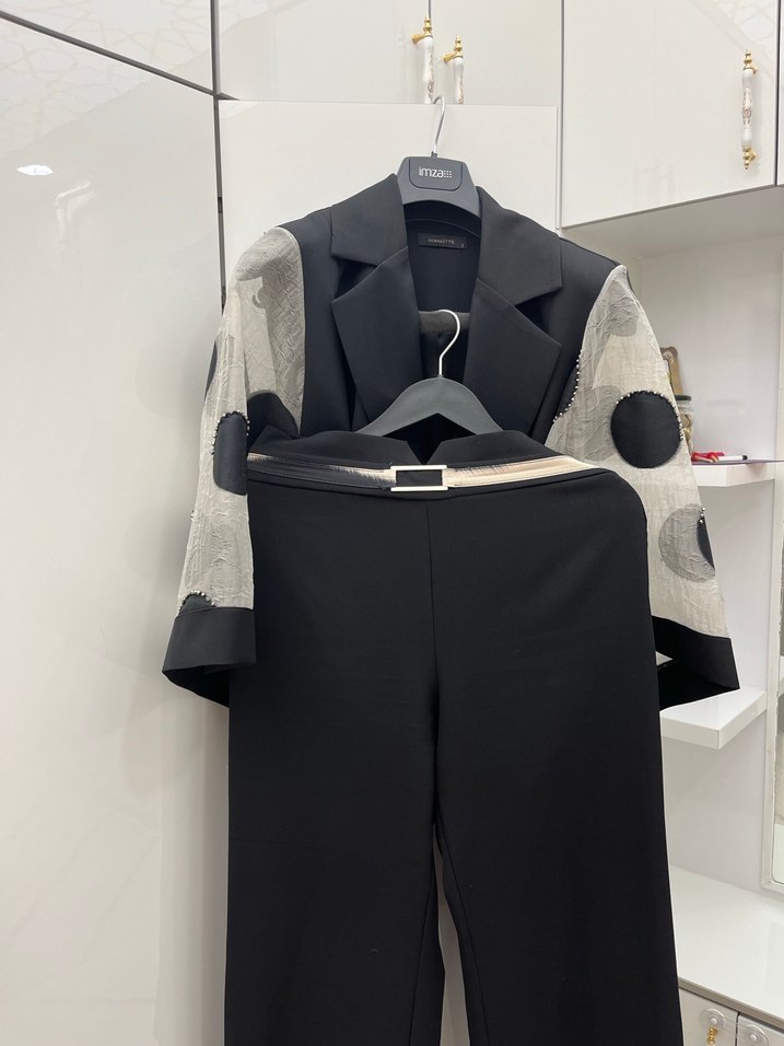 Desenli Kemerli Mini Kadın Takım - Görsel 3