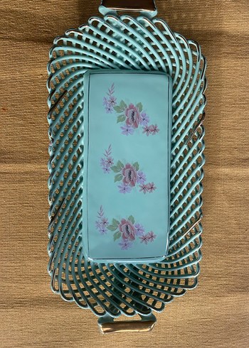 Antika, Pastel Turkuaz Örgü Sepet - Görsel 3