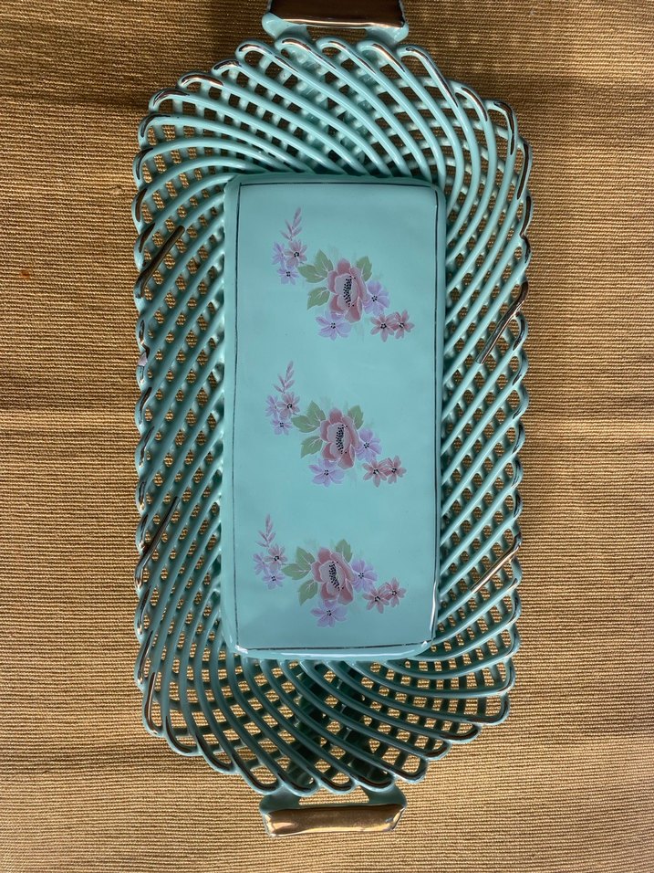 Antika, Pastel Turkuaz Örgü Sepet - Görsel 3