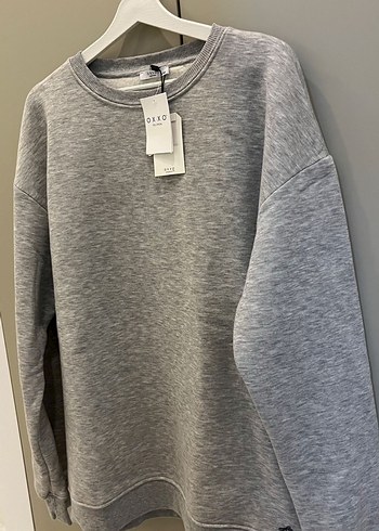 Oxxo Kadın Gri Bisiklet Yaka Baskılı Sweatshirt - Görsel 7