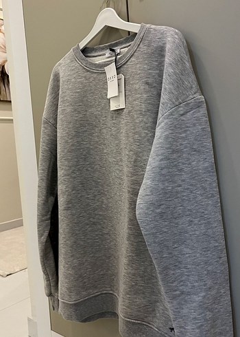 Oxxo Kadın Gri Bisiklet Yaka Baskılı Sweatshirt - Görsel 6