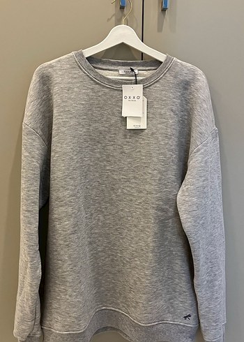 Oxxo Kadın Gri Bisiklet Yaka Baskılı Sweatshirt - Görsel 2