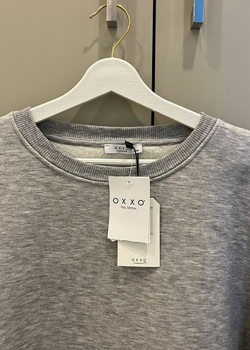 Oxxo Kadın Gri Bisiklet Yaka Baskılı Sweatshirt - Görsel 4